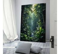 sinyumoney Lost Paradise Hidden Jungle Waterfall Pictures for Hallway for Bedroom Office Bathroom Decor Wall Decoration 16x24inch(40x60cm)