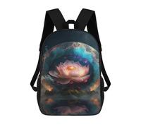 sinyumoney Lotus Flower Art Print Backpack School Lightweight Airport College Students Back Pack for School/Work/Travel 17inch