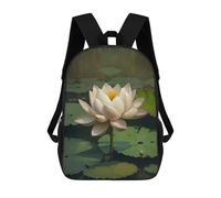 sinyumoney Lotus Flower Garden Oasis School Backpack Water Resistant Computer Rucksack for Campus Outdoor Travel Sports 17inch