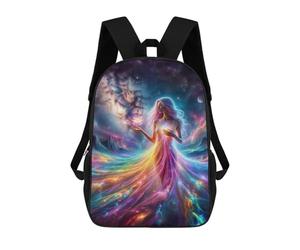 sinyumoney Lotus Goddess 3D Printed 17 Inch School Backpack Children's Backpacks 3D Printed Cool Knapsack for Boys Elementary And Middle