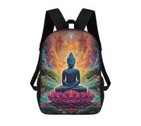 sinyumoney Lotus Serenity A Spiritual Journey Backpack 3D Print Kids Bag Elementary Students Daypack Lightweight School Bag for Children Girls Boys Nursery Lunch Pack 17inch