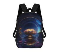 sinyumoney Lotus Temple Reflections Backpack School Bag Fashion Stationery Backpack Waterproof Casual Daypacks- Perfect for Travel, Work And Daily Use 17inch