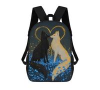 sinyumoney Love Between Wolves School Backpack Large School Backpack for Boys for Campus Outdoor Travel Sports 17inch