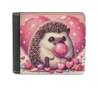 sinyumoney Love Bubblegum Hedgehog 3D Print PU Leather Wallet Multiple Slots Banknote Compartments Soft Convenient Wallets Gifts 11.7cm*9.5cm