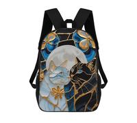 sinyumoney Love Cat Kintsugi Art Backpack School Fashion Stationery Backpack Waterproof Casual Daypacks for Boys/Girls/Teenagers 17inch