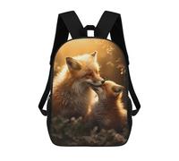 sinyumoney Love Couple Romance Foxes Backpack School Bag Rucksack for Girls Boys Backpacks Large Capacity Kids Back Pack Lightweight School Bags for Children Students 17inch