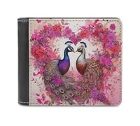 sinyumoney Love in Bloom Peacock Romance 3D Print Clutch Purse Multiple Slots RFID Blocking Stylish Banknote Compartments Slim Elegant Purse 11.7cm*9.5cm
