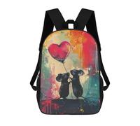 sinyumoney Love Mice Balloon Art Print Backpack School Water Resistant Travel Backpack Computer Bag - Perfect for Travel, Work And Daily Use 17inch