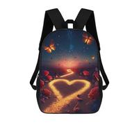 sinyumoney Love Path with Butterflies Backpacks Kids School Backpack School Bag 3D Printed School Bag for Boys Elementary And Middle School Students 17inch
