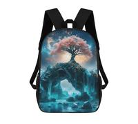 sinyumoney Lovely Japanese Landscape Children's School Backpack 3D Printed for Kids Travel Rucksacks Book Bags for Boys Elementary School Students 17inch