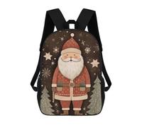 sinyumoney Lovely Santa Claus Xmas Backpacks 3D Printed Kids School Backpack Outdoor Casual Daypack Fashion Casual Children Backpacks Cute Travel Bags 17inch