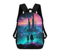 sinyumoney Lovers Of Futuristic City Backpacks Kids School Backpack School Bag 3D Printed School Bag for Boys Elementary And Middle School Students 17inch