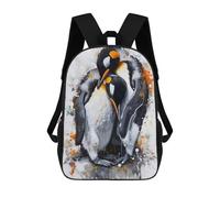 sinyumoney Loving Watercolor Penguins Backpack School Bag School Secondary High School College Backpack Travel for Boys/Girls/Teenagers 17inch