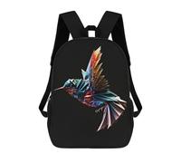 sinyumoney Low Poly Birds 17 Inch Kids Backpack Fashion Fun Backpack Book Bag for Boys And Teenager 3D Printed for Boys