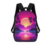 sinyumoney Luminous Beach Resonance Backpack with Pocket 3D Printed Backpacks, Travel Rucksacks Book Bags Kids School Bag 17inch