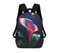 sinyumoney Luminous Lily School Backpack Lightweight Casual Daypack School Backpacks for Boys/Girls/Teenagers 17inch