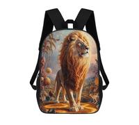 sinyumoney Luminous Lion Backpacks Kids School Backpack School Bag 3D Printed School Bag for Boys Elementary And Middle School Students 17inch