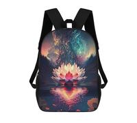 sinyumoney Luminous Lotus Reflection School Bags High Secondary School Bags Casual Backpack for Men/Women 17inch