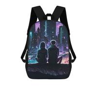 sinyumoney Luminous Neon City Backpack School Lightweight Schoolbag Dayback Bookbag College for Girl, Teen Girls 17inch