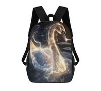 sinyumoney Luminous Swan Grace Backpack School Bag Secondary Causal Travel High School Bags for School/Work/Travel 17inch