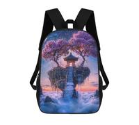sinyumoney Lunar Blossom Shrine Backpacks Kids School Backpack School Bag 3D Printed Fashion School Bags for Boys Elementary And Middle School Students 17inch