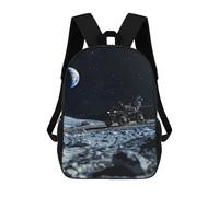 sinyumoney Lunar Expedition Children's School Backpack Fashion Casual 17inch 3D Printed School Bags Boy School Backpack Large Backpack