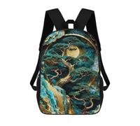 sinyumoney Lunar Forest Kintsugi Art 3D Printed Children's School Backpack for Kids High Capacity Travel Rucksacks Book Bags Kids School Bag Back Pack 17inch