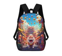 sinyumoney Lunar New Year Parade Kids' Backpack 3D Printing School Bag Boys Cool Daypacks Casual Knapsack Fun Back Bag for Kids And Teenager 17inch