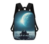 sinyumoney Lunar Serenity 3D Printed Children's School Backpack for Kids High Capacity Travel Rucksacks Book Bags Kids School Bag Back Pack 17inch