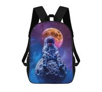 sinyumoney Lunar Solitude Backpacks Kids School Backpack School Bag 3D Printed School Bag for Boys Elementary And Middle School Students 17inch