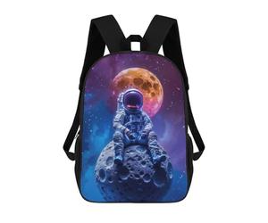 sinyumoney Lunar Solitude Backpacks Kids School Backpack School Bag 3D Printed School Bag for Boys Elementary And Middle School Students 17inch