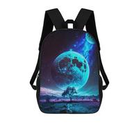 sinyumoney Lunar Vista Space Fantasy Backpack School Bag Lightweight Schoolbag Dayback Bookbag College for Girl, Teen Girls 17inch
