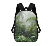 sinyumoney Lush Tropical Rainforest Scene School Bags Lightweight Airport College Students Back Pack for Camping Outdoor Adventures And Daily Travel 17inch