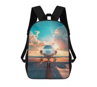 sinyumoney Luxurious Private Jet Backpack School Bag School Secondary High School College Backpack Travel for Boys/Girls/Teenagers 17inch
