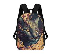 sinyumoney Lynx Enchanting School Backpack 3D Printed Children's 17inch Backpacks Bag Bookbag for Kids Boy Girl Book Bags Kids School Bag Travel Rucksacks