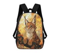 sinyumoney Lynx in Autumn Forest School Backpack for Girls Backpack Water Repellent Casual Daypack Lightweight Rucksack Boy Girl School Backpack 17inch