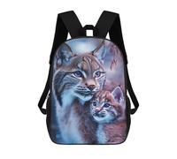sinyumoney Lynx Mother And Cub Backpack 3D Printed School Bag For Boys High Capacity Travel Backpacks Book Bags Boys School Bag Mochila 17inch