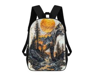 sinyumoney Lynx Mountain Sunset Rucksack Water Resistant School Bag Business Backpack for Men, Women & Teenage Boys 17inch