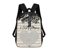 sinyumoney Lyrics Vintage Backpacks Kids School Backpack School Bag 3D Printed School Bag for Boys Elementary And Middle School Students 17inch