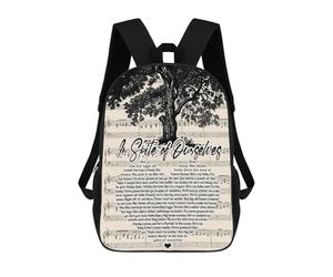 sinyumoney Lyrics Vintage Backpacks Kids School Backpack School Bag 3D Printed School Bag for Boys Elementary And Middle School Students 17inch