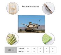 sinyumoney M1 Abrams Wall Pictures Bedroom for Gifts Bathroom Home Kitchen Office Decor Canvas Art 16x24inch(40x60cm)