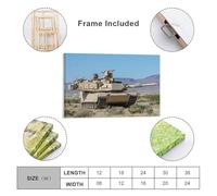 sinyumoney M1A2 Abrams Art Work for Home Walls for Rustic Bath Decor Canvas Art 12x18inch(30x45cm)