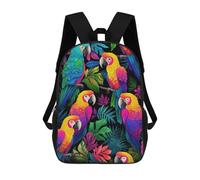 sinyumoney Macaw Gathering Backpack 3D Printed Children's School Backpack Kids Travel Backpacks High Capacity Book Bags Children's Backpack Rucksack 17inch