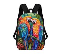 sinyumoney Macaws in Tropical Paradise Backpack Kids School Bag Boys Cartoon 3D Print Students Schoolbag Laptop Daypack for Boys Girls 17inch