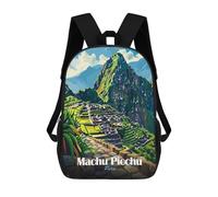 sinyumoney Machu Picchu, Peru Travel Backpack School Backpack Kids School Bag Large Capacity Kids Backpack for School Rucksack 3D Book Bag Gifts for Kids 17inch