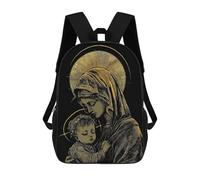sinyumoney Madonna And Child Golden Illustration Backpack School Rucksack Casual Daypacks School Work Travel Bag for Girl, Teen Girls 17inch