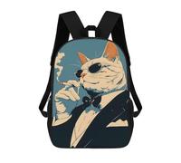 sinyumoney Mafia Cat Smoking Cigarette Rucksack Computer Rucksack for School/Work/Travel for Camping Outdoor Adventures And Daily Travel 17inch