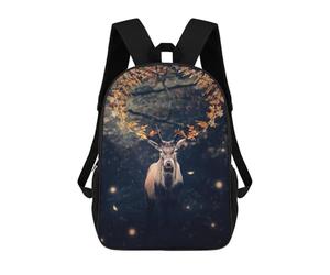 sinyumoney Magic Forest Deer Children's School Backpack Fashion Casual Children's Backpacks 3D Printed School Bags Boy Large Backpack 17inch