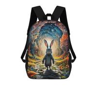 sinyumoney Magic Forest Pathway Backpack Kids School Bag Boys Cartoon 3D Print Students Schoolbag Laptop Daypack for Boys Girls 17inch
