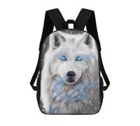 sinyumoney Magic Ice Wolf Portrait Backpacks Kids Student Schoolbag,3D Printed Backpacks,Elementary And Middle School Students Backpacks for Boys Girls 17inch